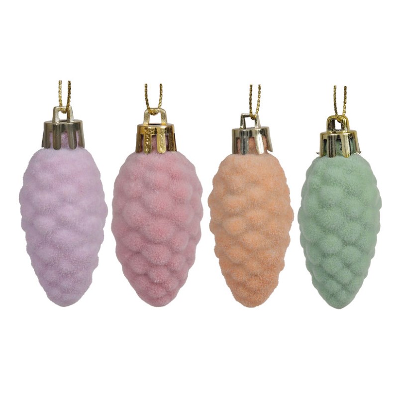 Kersthangers | Dennenappels | Pastel | 4 stuks
