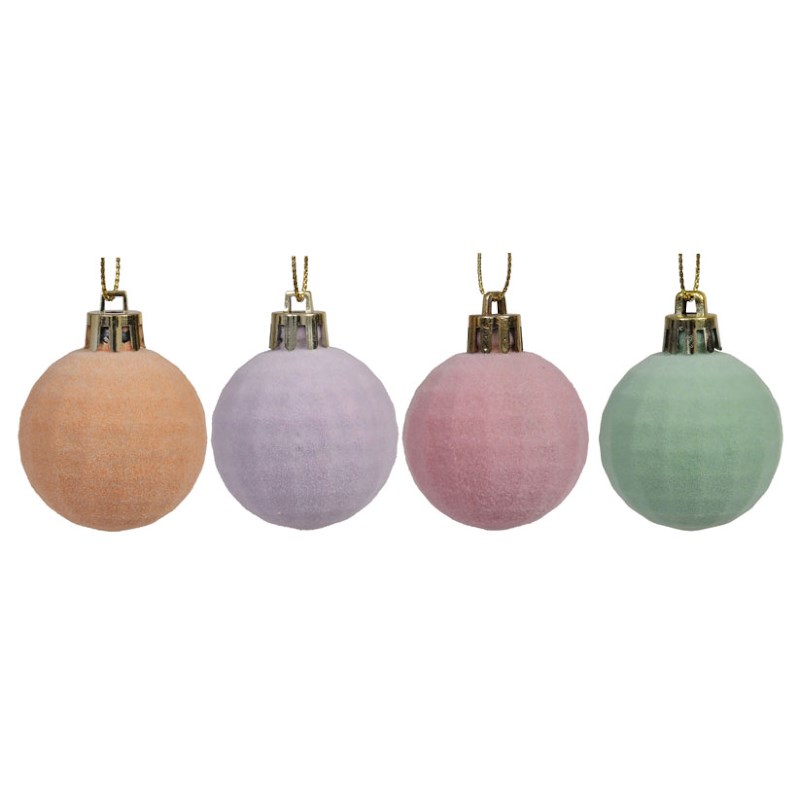 Kerstbal | Doorsnee 4 cm | Pastel | 12 stuks