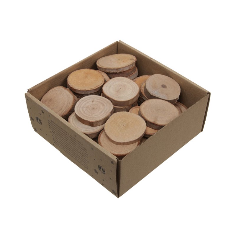 Ronde Schijven | Hout | Naturel |  5-7 cm | 60 stuks