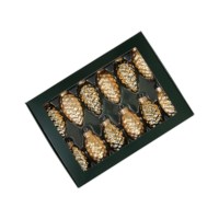 Kerstboom hangers | Dennenappel |  Goud | 12 stuks