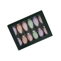 Kerstboom hangers | Dennenappels | Pastel | Ø 6 cm | 12 stuks