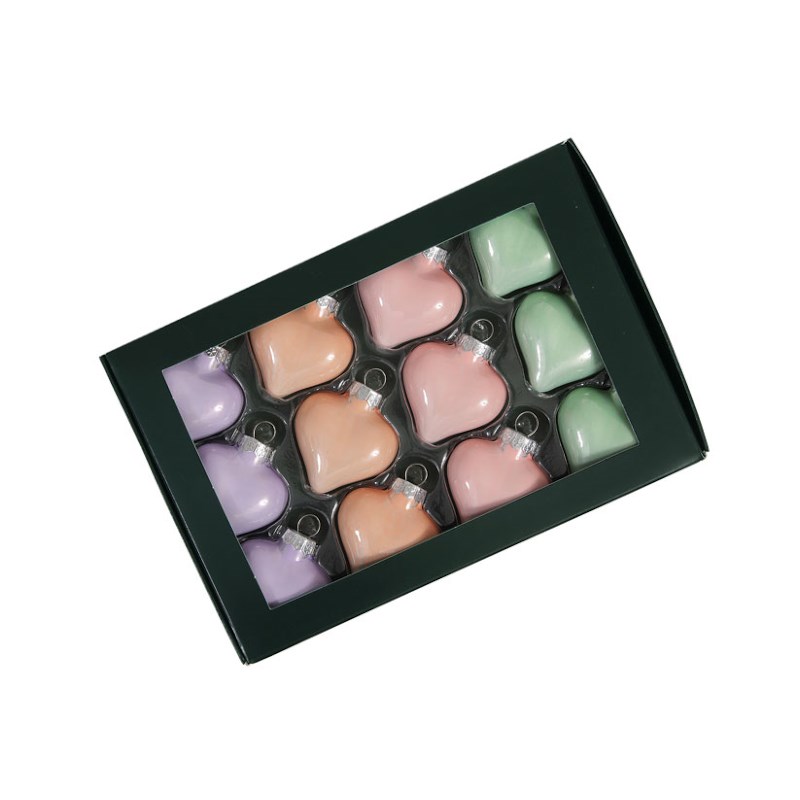 Kerstboom hangers | Hart | Pastel | Ø 4 cm | 12 stuks