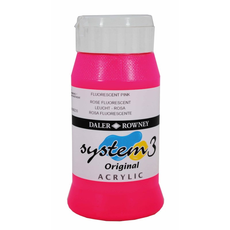 Acrylverf fluoriserend roze 500ml| Daler Rowney