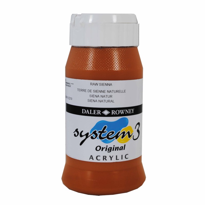 Acrylverf | Daler Rowney | Raw sienna 667 | System 3 | 500 ml 