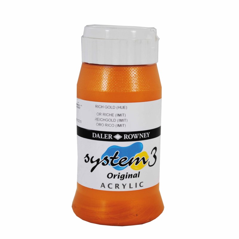 Acrylverf | Daler Rowney | Rich gold (hue) 707 | System 3 | 500 ml 