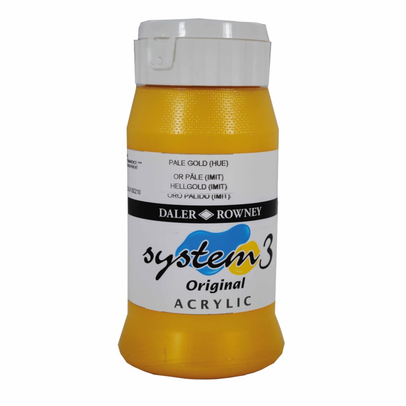 Acrylverf | Daler Rowney | Pale gold (hue) 708 | System 3 | 500 ml 