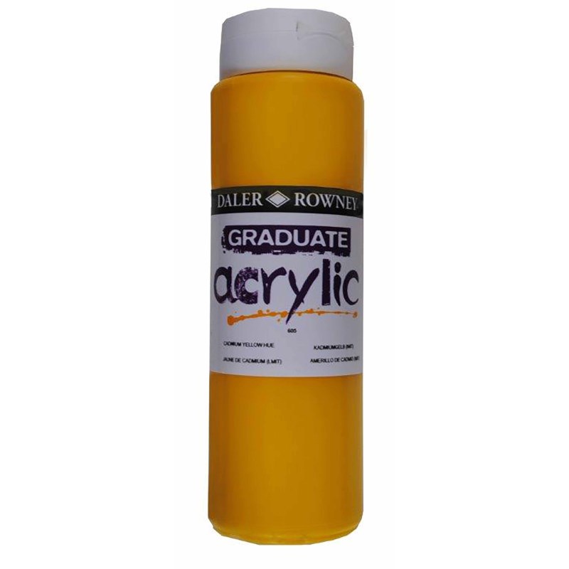 Acrylverf | Daler Rowney | Cadmium Yellow (Hue) 605 | Graduate | 500 ml 