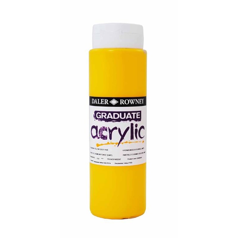 Acrylverf | Daler Rowney | Cadmium Yellow Deep 618 | Graduate | 500 ml 