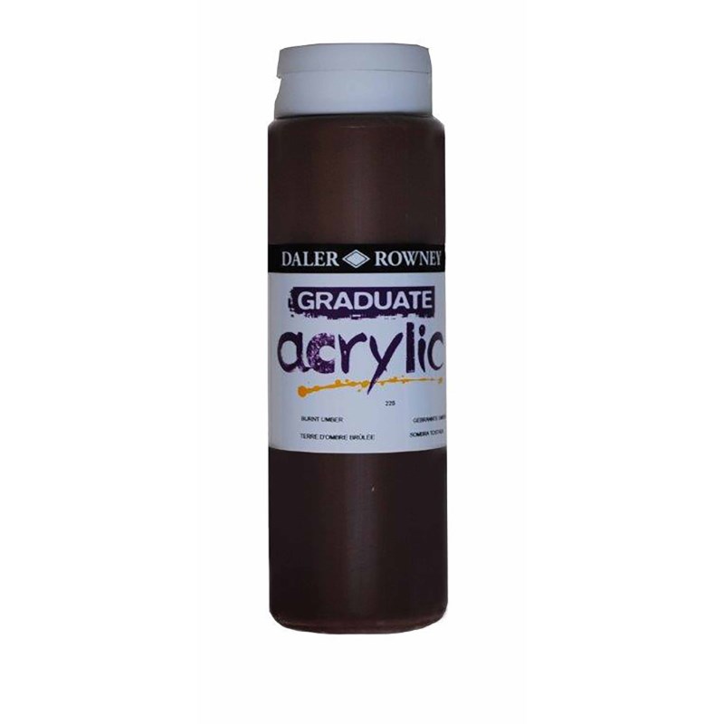 Acrylverf | Daler Rowney | Burnt Umber 225 | Graduate | 500 ml