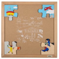 Verkeer - vliegtuig | Educo | Legpuzzel | 16 puzzelstukken | REISTIJD.