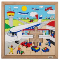 Verkeer - vliegtuig | Educo | Legpuzzel | 16 puzzelstukken | REISTIJD.