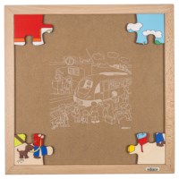 Verkeer - trein | Educo | Legpuzzel | 25 puzzelstukken | REISTIJD.