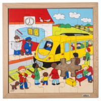 Verkeer - trein | Educo | Legpuzzel | 25 puzzelstukken | REISTIJD.