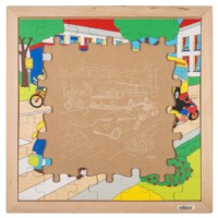 Verkeer - bus | Educo | Legpuzzel | 49 puzzelstukken | REISTIJD.