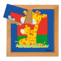 Moeder en jong - giraffe | Educo | Legpuzzel | 6 puzzelstukken | DIERENVRIEND.