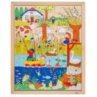 Boven en onder - het meer | Educo | Legpuzzel | 120 puzzelstukken | ONDERSTEBOVEN.