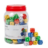 Dobbelsteen stippen - gekleurd | Assortiset | 25 mm | 100 stuks