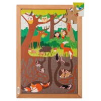 Boven en onder - in het bos | Educo | Legpuzzel | 35 puzzelstukken | ONDERSTEBOVEN.