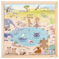 Leefgebieden - savanne | Educo | Legpuzzel | 49 puzzelstukken | NATUURLIJK.