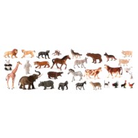 Boerderijdieren en wilde dieren | Kunststof | Set à 30 stuks