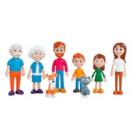 Poppenfiguurtjes familie | Miniland | Cartoon | 8-delig