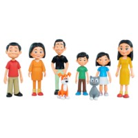 Poppenfiguurtjes familie | Miniland | Cartoon | 8-delig