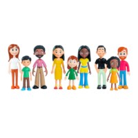 Poppenfiguurtjes familie diversiteit | Miniland | Cartoon | 9-delig