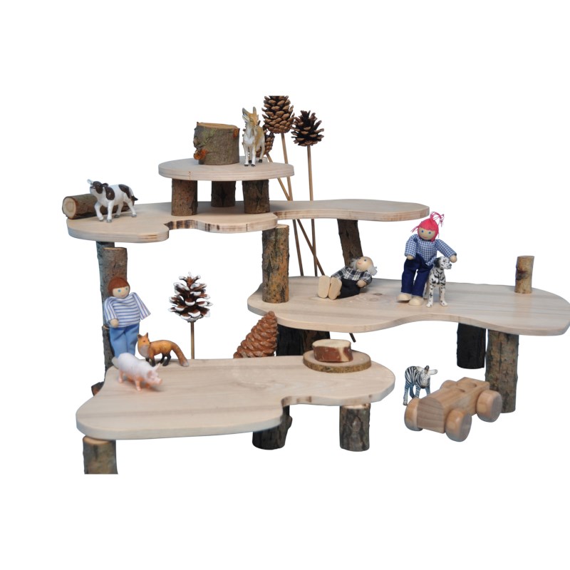 Speelverdiepingen | Hout | Set à 4 stuks