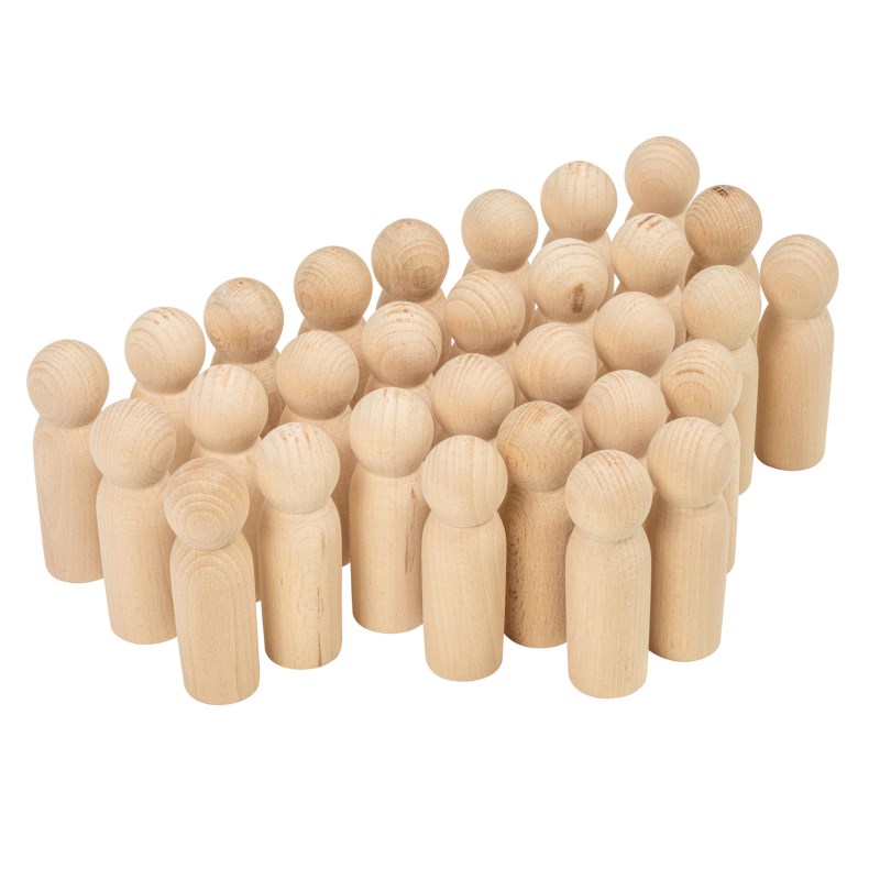 Speelfiguren | Hout | Set à 30 stuks