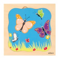Groei - vlinder | Educo | Lagenpuzzel | 31 puzzelstukken | GROEIGEHEIM.