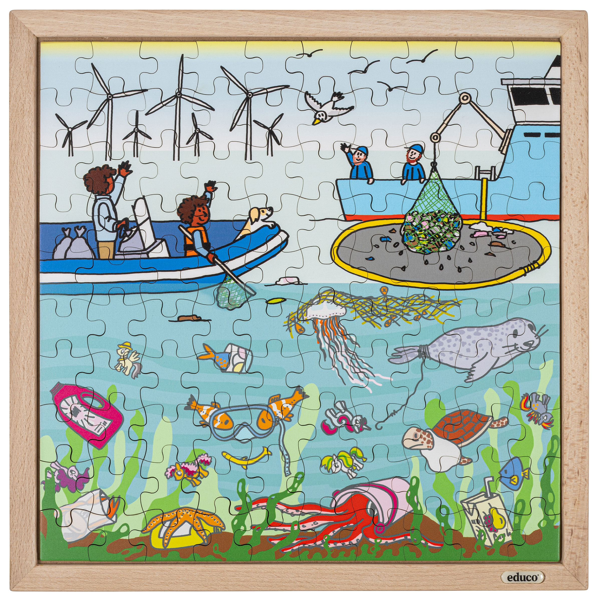 Klimaat - plastic soep | Educo | Legpuzzel | 100 puzzelstukken