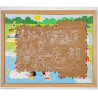 Samen bewegen - in het zwembad | Educo | Legpuzzel | 102 puzzelstukken | GEZOND.