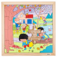 Seizoenen - herfst | Educo | Legpuzzel | 16 puzzelstukken | KIJKSEIZOEN.