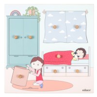 Slaapkamer | Educo | Inlegpuzzel | 8 puzzelstukken | VERRASSING.