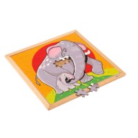 Olifant - samen in het wild | Educo | Legpuzzel | 100 puzzelstukken | DIERENVRIEND.