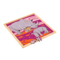 Neushoorn - samen in het wild | Educo | Legpuzzel | 81 puzzelstukken | DIERENVRIEND.