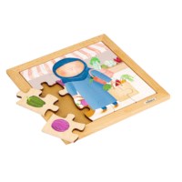 Mijn boodschappentas - groente | Educo | Legpuzzel | Met omkeerstukken | 12 puzzelstukken | KEEROM.