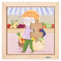 Mijn boodschappentas - fruit | Educo | Legpuzzel | Met omkeerstukken | 12 puzzelstukken | KEEROM.