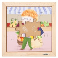 Mijn boodschappentas - fruit | Educo | Legpuzzel | Met omkeerstukken | 12 puzzelstukken | KEEROM.