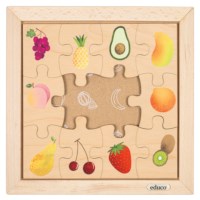Mijn boodschappentas - fruit | Educo | Legpuzzel | Met omkeerstukken | 12 puzzelstukken | KEEROM.