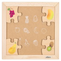 Mijn boodschappentas - fruit | Educo | Legpuzzel | Met omkeerstukken | 12 puzzelstukken | KEEROM.