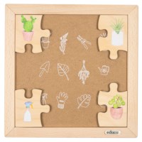 Mijn boodschappentas - kamerplanten | Educo | Legpuzzel | Met omkeerstukken | 12 puzzelstukken | KEEROM.