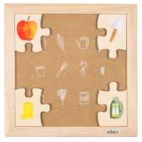 Mijn boodschappentas - de tuin | Educo | Legpuzzel | Met omkeerstukken | 12 puzzelstukken | KEEROM.