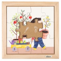 Mijn boodschappentas - de tuin | Educo | Legpuzzel | Met omkeerstukken | 12 puzzelstukken | KEEROM.
