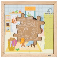 Dagelijkse routine - in bad | Educo | Legpuzzel | 16 puzzelstukken | GEZOND.