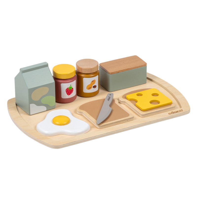 Ontbijtset - voedselset | Educo | Rollenspelaccessoire | Met gerei | 10-delig | SPIJS.