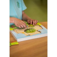 Op de boerderij - groei zonnebloem | Educo | Lagenpuzzel | 31 puzzelstukken | GROEIGEHEIM.