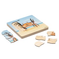 Op het strand - groei krab | Educo | Lagenpuzzel | 31 puzzelstukken | GROEIGEHEIM.