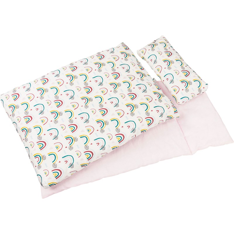 Dekbed en matras voor poppenbed | Regenboog