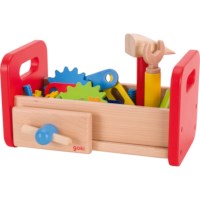 Mini werkbank met gereedschap en constructiemateriaal